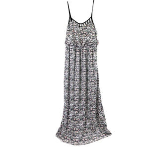 No Boundaries Maxi Sundress‎ Juniors XL 15-17 Black Neon Pink and Green Print